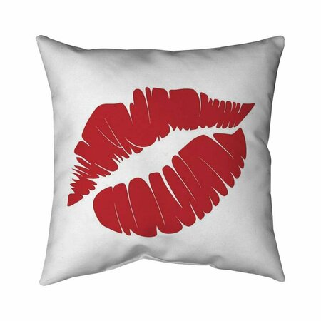 FONDO 20 x 20 in. Red Lipstick Mark-Double Sided Print Indoor Pillow FO2775280